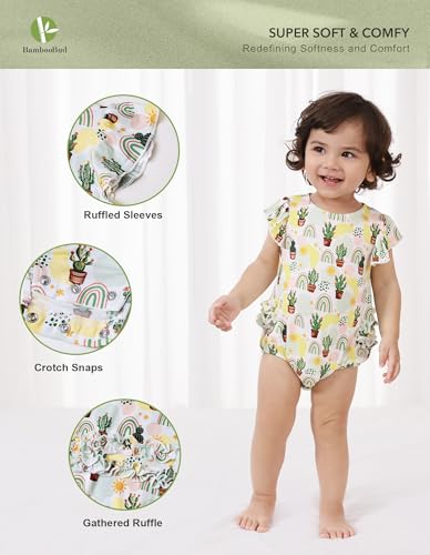 Baby Girl Bodysuit Girls Ruffle Sleeveless Jumpsuit Soft Summer Snap Cloth Outfit Bamboo Viscose2