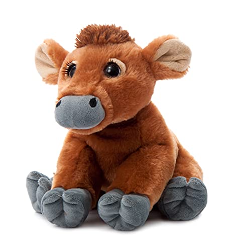 The Petting Zoo, Lash'z Cow Stuffed Animal, Gifts for Girls, Brown Cow Plush Toy 12 inches