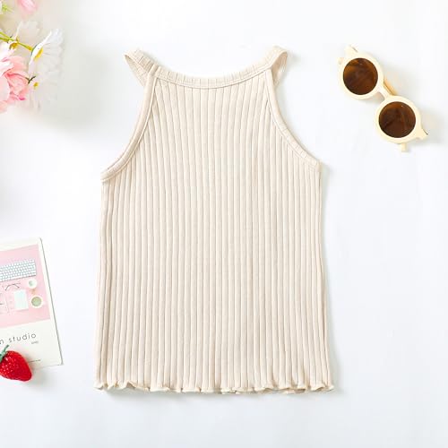 ROMPERINBOX Toddler Tank Tops Girls 3 Pack Ribbed Knit Multipacks Halter Top Camisoles Undershirt4