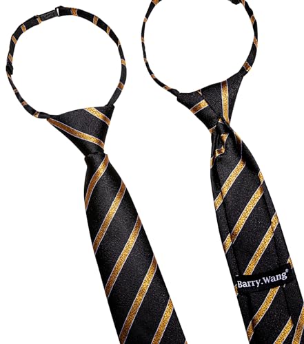 Image of Barry.Wang Boys Ties School Pre-Tied Kids Necktie Handkerchief Clip Set Uniforms Child Ties for 8-14 Years Wedding Party