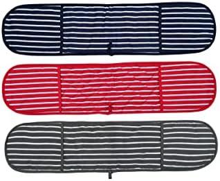 EURO LINEN Premium Quality Heat Resistant Oven Gloves - Non-Slip 100% Cotton double oven gloves for Cooking/Grilling/BBQ/Baking - Highly Absorbent and Skin-Friendly in Daily Use (Blue)