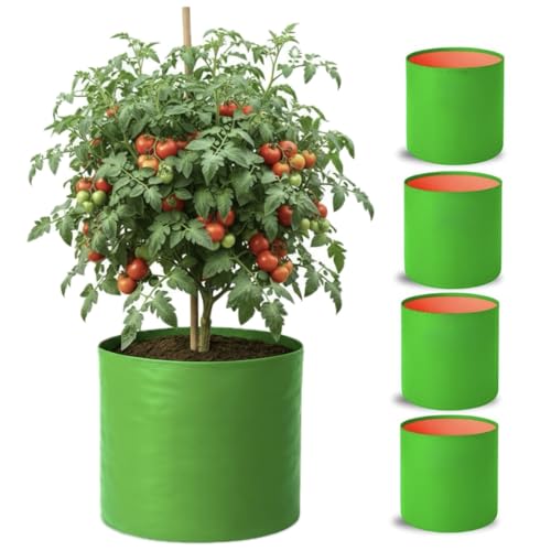Image of Grow Bag 12x12 inch, Premium HDPE 225 GSM for Terrace Gardening, UV Stabilized Plant Bags for Vegetables and Flowers, 4-6 Years Life (12x12, Pack of 5)