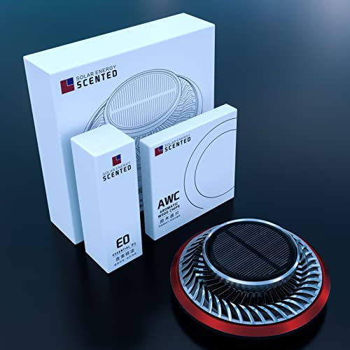 Red Rotating Solar Aromatherapy Essential Oil Diffuser ,Solar Rotating Car Air Freshener,Car Diffusers For Essential Oils 【Gift Choice】Car Aromatherapy [Automobile Essentials] #TOP6