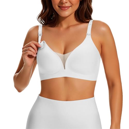 Top de encaje de malla para el día a día, cómodo, elástico, suave, para capas, ropa interior para todas las estaciones, ropa interior casual, sin mangas, ropa interior embarazada, Blanco, L