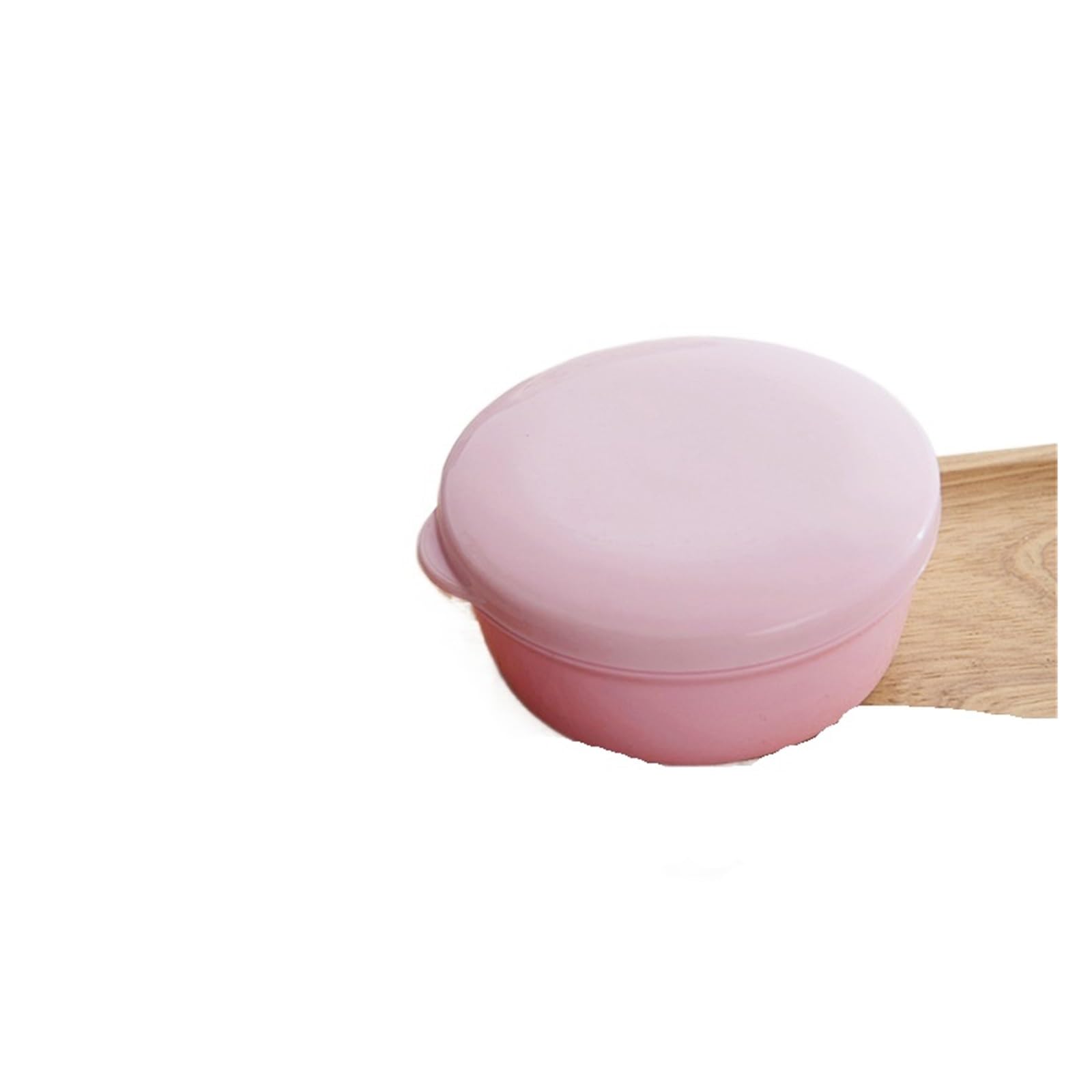 Plastic Soap Container Bar Holder Travel Case Portable Round Dishes with Lid Leak-Proof Box For Bathroom(Pink)