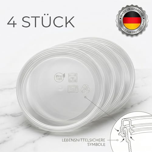 Xilmark 4x Dosendeckel 800g (ø100mm) für Hunde- & Katzenfutter | Luftdichter Dosenverschluss Wiederverwendbar | Spülmaschinenfest & BPA-Frei | Made in Europe – Frischhalte-Deckel für Konservendosen