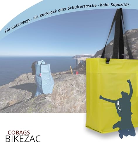 BikeZac 2.0 von COBAGS | FAHRRADTASCHE Clip-On EINKAUFS | Fahrrad-Einkaufstasche | Gepäckträger, Cobags Silmply Green 2 x