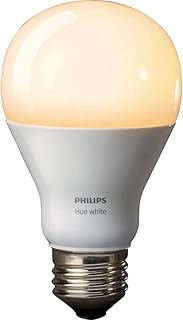 Philips Hue 530345 White A19 60W Equivalent Single LED Light Bulb, Works with Alexa, Apple HomeKit and Google Assistant, (All US Residents)