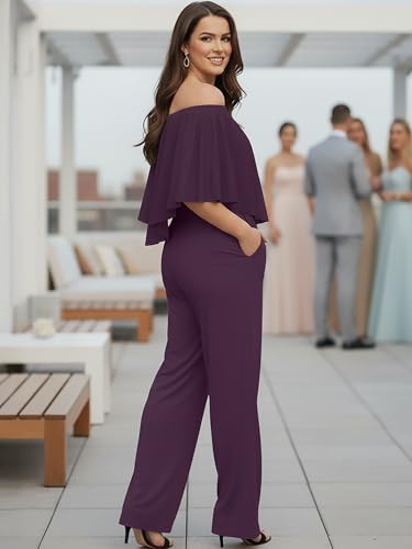 Image of KOH KOH Womens Long Pant Strapless Off Shoulder Pockets One Piece Jumpsuit