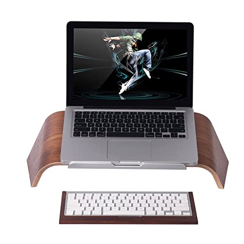 Samdi Wood Laptop Stand, Computer Tray Gradient Oblique Holder Desktop Bracket Dock For Apple Air Pro, Notebook, Retina 11 12 13 15 And Other Pc Notebook (Walnut) #TOP5