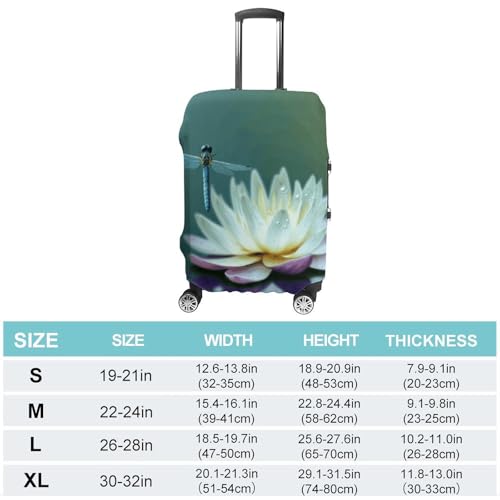 Dragonfly with Water Lily Luggage Cover Dustproof Travel Suitcase Cover Elastic Suitcase Protector XL Luggage Sleeves Fit 19-32 Inch Luggage，XL2