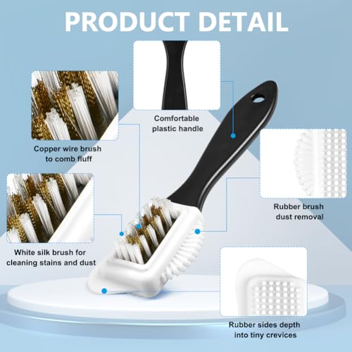 Flintronic Wildlederbürste für Schuhe *1, Schuhbürste mit Natürliches Pferdehaar *1, Rosshaar für Professionelle Schuhpflege, Rosshaar für Professionelle Schuhpflege, zum Putzen und Polieren