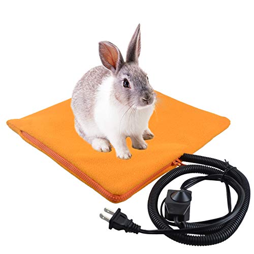 FORZENA Rabbit Heated Pad with Cozy Fleece Cover for Bunny Guinea Pigs Heater Heating Plate