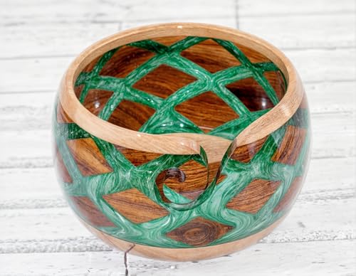 Image of Wooden Yarn Bowl for Knitting Yarn Bowl for Crocheting, Yarn Storage Bowl to Prevent Slipping, Wooden Yarn Holder, Best Gift for Crochet (#Design-3)
