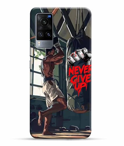 Image of Never Give Up Motivation Quotes Printed Hard Back Case Cover & Compatible for Vivo X60 5G | Vivo X60 | V2045 (Multicolor) - D1809