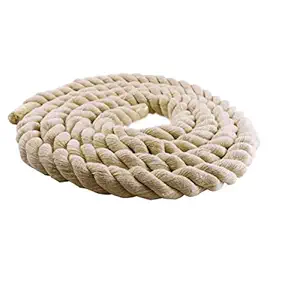 Fozti | Tug of War Cotton Rope Standard Sports Twisted Rope, Cotton Cord Dori Thread, (19mm Thickness) for Marame DIY Craft and Other Projects(5Meters - 100 Meters, Off White)