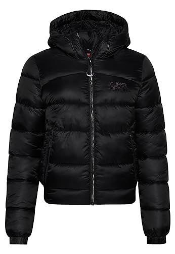 Superdry Sports Puffer Bomber Jacket Veste pour femme, noir, 40