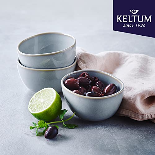 Keltum Pearl Grey Glazed Stoneware 4-Inch Bowls, Set Of 3 #TOP2