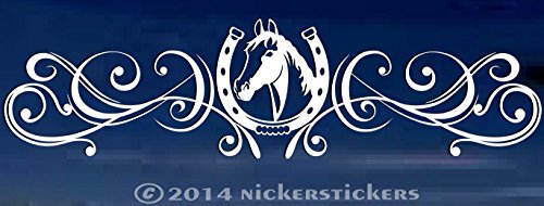 Horse Shoe Head Flourish for Rear Window - Truck Car Decal Sticker