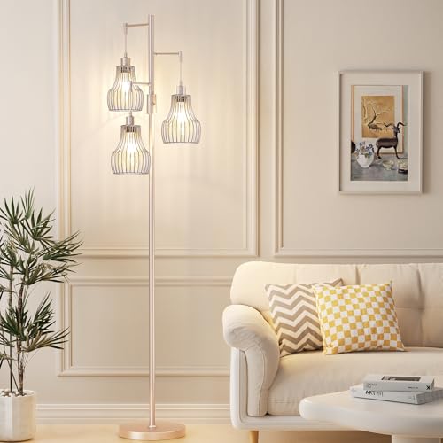Ziisee Dimmable Floor Lamps for Living Room, Industrial Tree Standing