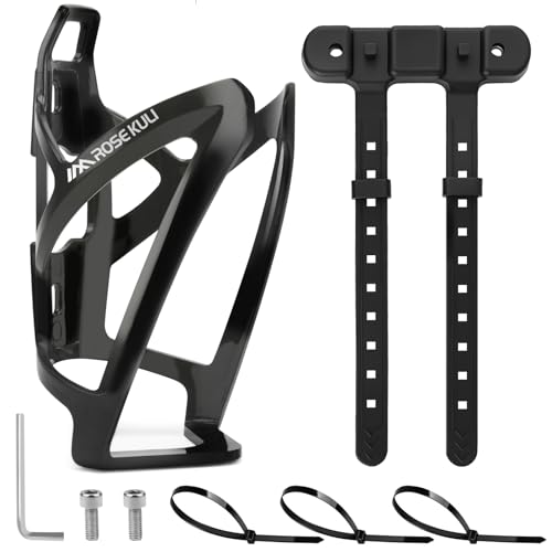 Flaschenhalter Fahrrad - Fahrradzubehör trinkflaschenhalter inklusive Gurte für Rohre mit Durchmesser bis 22-55 mm für MTB und Rennräder Schwarz