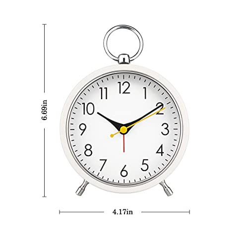 Maxspace Small Alarm Clock,Battery Operated Table Clock With Light，Modern Quartz Movement, Silent Non-Ticking, 4In Decorative Desk Clock, Perfect For Living Room, Office, And Bedroom Decor #TOP6