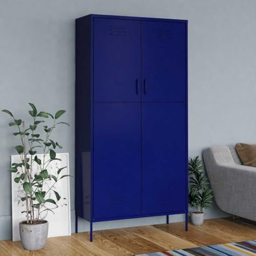 Lumanois Armario de Acero Azul Oscuro 90x50x180 cm,Mobiliario,Armarios y Almacenamiento,Armarios roperos,47kg-336244