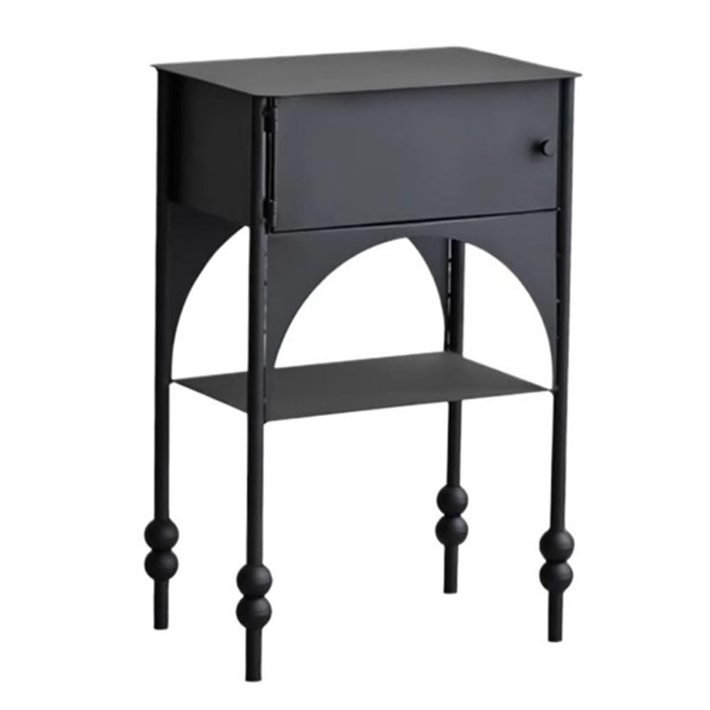 ZTHYSHOZ Coffee Table Black Retro Sofa Side Table Narrow Cabinet Nightstand Leisure Coffee Bedroom Balcony