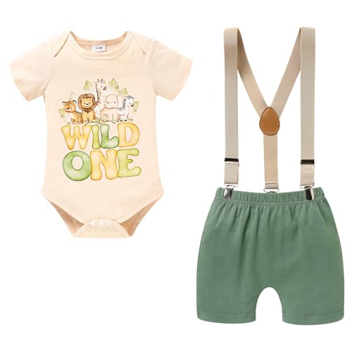 GRNSHTS Baby Boy Funny First Birthday Clothes Infant Boy Bow Tie Romper Bodysuit Cake Smash Outfits