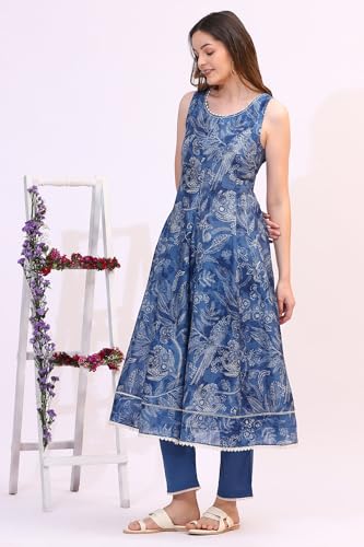 Image of W for Woman Orange Abstract Printed Tiered Spaghetti Kurta and Leggings Set with Dupatta