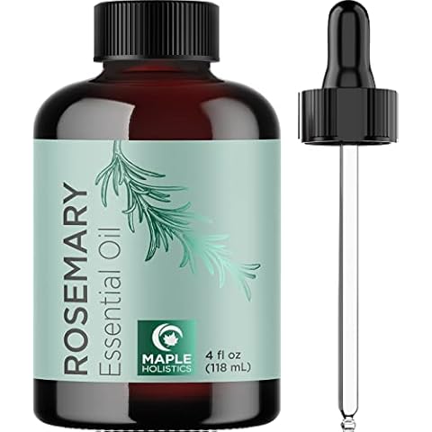 Undiluted Rosemary Essential Oil with Dropper - Topical Rosemary Oil for Hair Skin and Nails and Refreshing Aromatherapy Oils for Diffuser - Pure Rosemary Essential Oils for Diffusers for Home 4oz Cover