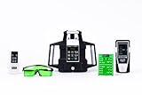Plott PRL900HT-GK Dual Slope Rotary Laser Level, 2000ft Range, Green Beam, Bluetooth App Control, Self-Leveling 6°, 20hr Battery Life