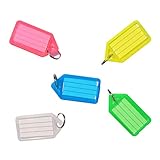 Uniclife 20 PCS Key ID Label Tags Color Keyring Holder Tags with Label Window, Assorted Colors