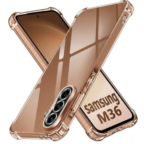 Image of Lustree Case for Samsung Galaxy M36 /F36 Black | Transparent Clear TPU, 4 Corner Air Cushion Protection, Camera Protection, Slim & Stylus Compatible With Samsung M36 / F36