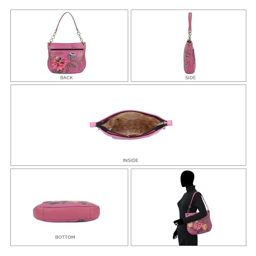 Anna by Anuschka Women's Original Hand-Painted Leather Medium Shoulder Bag4