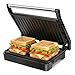 Aigostar Sandwich Toaster Panini Press, 1000W Deep Fill Toastie Maker, Non-Stick-Coated Aluminium Plates, Indicator Light, Stainless Steel, Black-Larissa