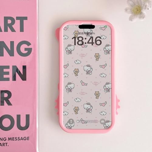 Image of COVERLY for iPhone 12 Pro 3D Cartoon Hello Kitty Case,Full Protective Bow Cat Girly Kitty Doll Back Case Teddy Bear Cute Soft Silicone Stylish Fashion Aesthetic Cover for Apple iPhone 12 Pro