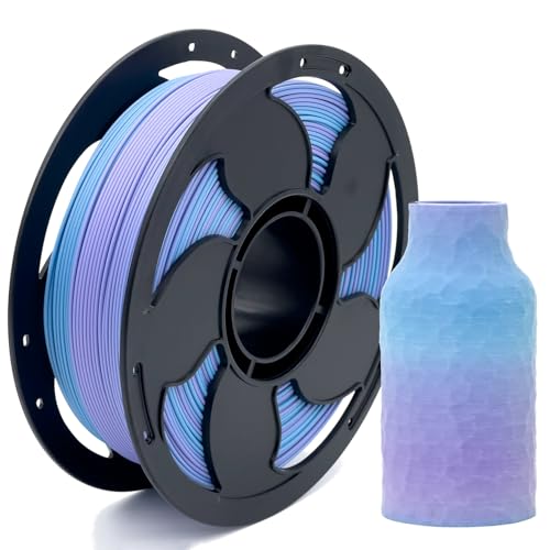 Image of Matte Rainbow Winter PLA 1.75mm 1kg 500mm /s High Speed 3D Printer Filament | Matte finish Gradient Blue Purple Hide layer lines Low warp No tangle Color Change 1kg spool 2.2lbs for Bambu Flashforge AMS