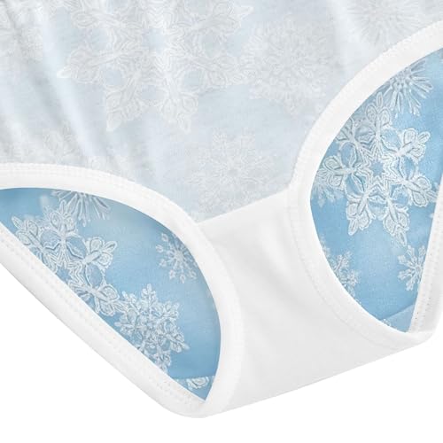 White Snowflake Christmas Blue Cute Panties Girl Toddler Underwear Floral Cotton Artistic Briefs Undies Kids 2t 5