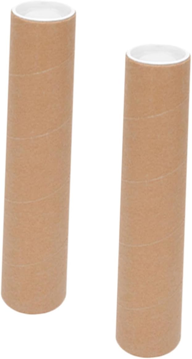 Mobestech 2pcs Heavy Duty Mailing Tubes for Art Prints End Caps for Secure Storage and Transport of Posters Graphics and Documents Cardboard Packaging