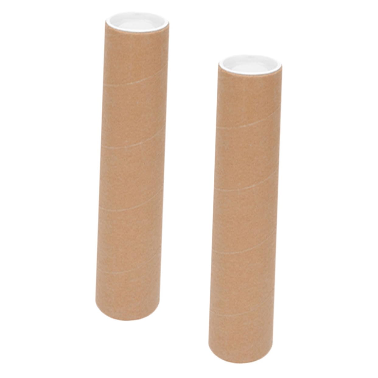 Mobestech 2pcs Heavy-duty Mailing Tubes End Caps 2in x 15in Artwork Storage Shipping Tube for Files Posters Drawings