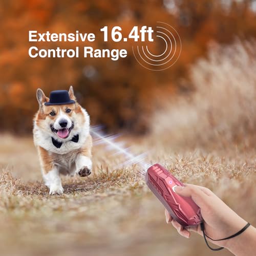 Antibell für Hunde, Ultraschall Anti Bell Gerät Bellenstopper Hund, Ultraschall-Anti-Bellgerät Hundebellen-Abschreckmittel Hunderindenstopper für Kleine Große Hunde Innen Außenbereich Antibell Hund