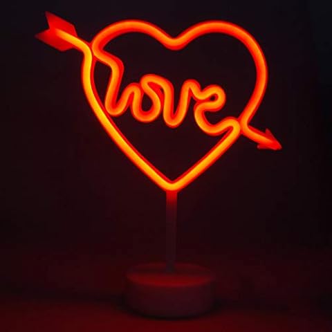LED Novelty Neon Light - Love Heart Red Cover