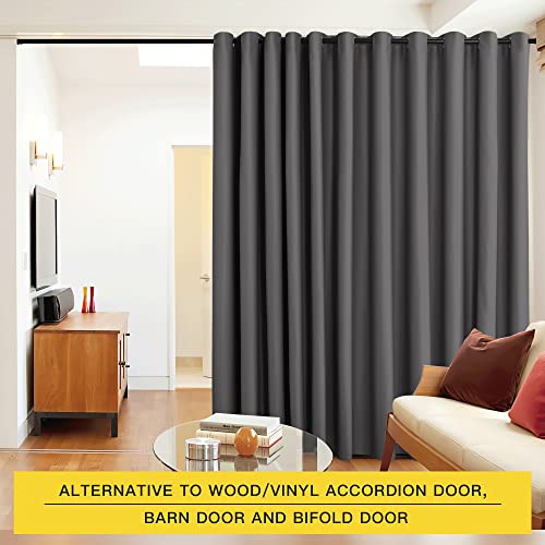 Image of NICETOWN Verical Blinds for Living Room Bedroom Dining Sunroom Basement Wall Divider, Room Dividers Space Screens Partitions, Extra Large Blackout Curtain (1 Pack, 20ft Wide x 8ft Long, Grey)