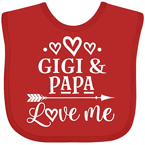 inktastic Gigi and Papa Love Me Baby Bib