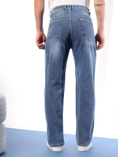 Image of KOTTY Mens Solid Mont Blanc Blue Coin Pocket Jeans