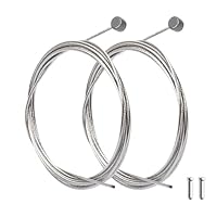 2 Stück Fahrrad-Bremszug Set 1,5mm x 1700mm Edelstahl-Innenkabel Ersatz Bremsinnenkabel für V-Brake, Felgenbremse, mechanische Scheibenbremse Für MTB, Rennrad, Citybike Inkl. Endkappen