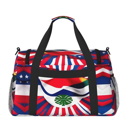Costa Rica Flag print Carry on Luggage for Women Men Shoulder Weekender Crossbody Bag for Yoga Travel Must Haves2