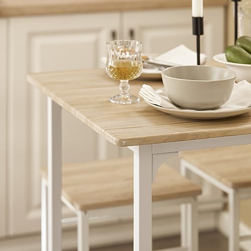 SoBuy Juego de Mesa Alta para Comedor, Conjunto Bar con 4 Taburetes, Mesa de Cocina Moderna Ideal para Espacios Reducidos, OGT11-WN - imagen 7