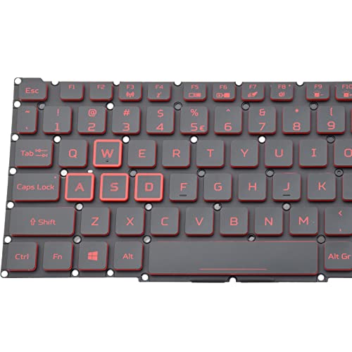 Image of Replacement Keyboard with Red Backlight Compatible with Acer AN515-45 AN515-46 AN515-47 AN515-55 AN515-56 AN515-57 AN515-58 AN517-41 AN517-45 AN517-52 AN517-55 AN517-53 AN517-57PH315-54
